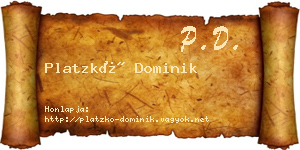 Platzkó Dominik névjegykártya